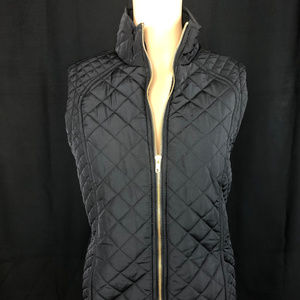 Adrienne Vittadini Black Quilted Vest M NWOT